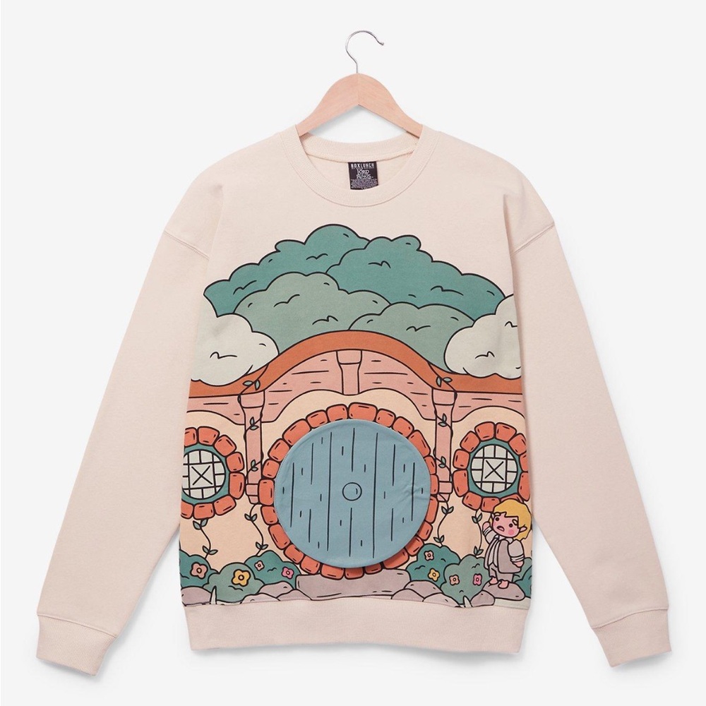 Unisex Lord Of The Rings Frodo’s House Moving Door Sweater Boxlunch Exclusive